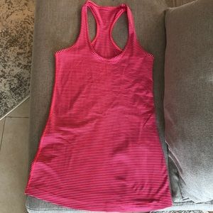 Lululemon size 4, pink and navy striped racerback